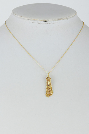 Shiny Yet Daily Necklace With Tassel 6HAE1